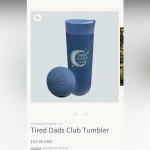 Blue Navy Tired Dads Club Tumbler EUC